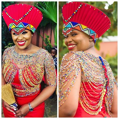 Clipkulture Beautiful Zulu Makoti In Body Beads And Beaded Isicholo Hat