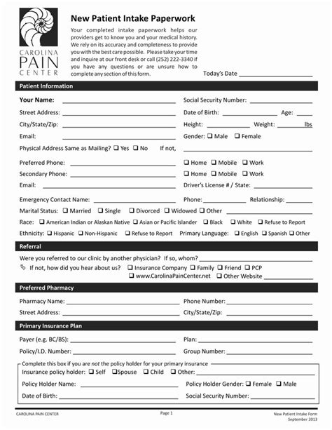 Medical Intake Forms Template New Free 4 New Patient Intake Forms Lettering Health History