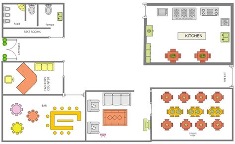 Free Editable Restaurant Floor Plans Edrawmax Online
