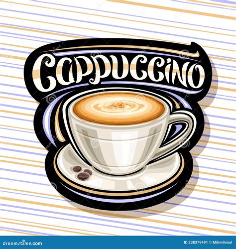 Vector logo for Cappuccino stock vector. Illustration of americano