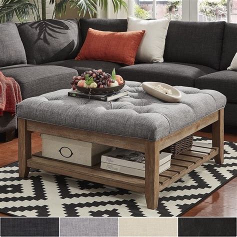 30 beautiful ottoman coffee tables to maximise your lounge space. Lennon Pine Planked Storage Ottoman Coffee Table by ...