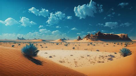 Beautiful Desert Blue Sky Background Desert Blue Sky Natural