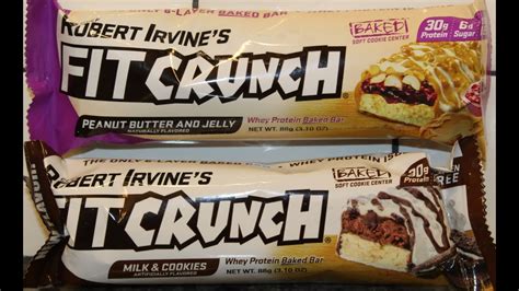 Robert Irvines Fit Crunch Protein Bar Peanut Butter And Jelly And Milk