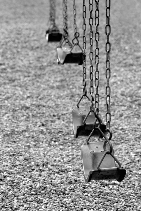 Playground Swings In Black And White Playground Swings At A Park In