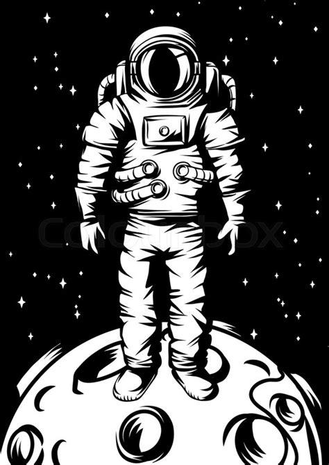 Illustration Of Astronaut On Moon Stock Vector Colourbox