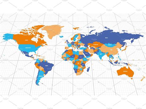 Colorful Geopolitical Map Of World By Petr Polák On Dribbble