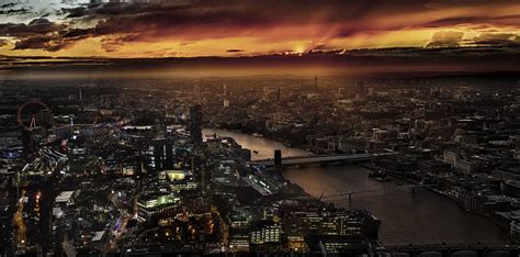 Wallpaper London Sunset Cityscape Night Reflection Sky Skyline