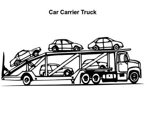 Monster truck with flashing lights printable coloring page. Car Carrier Semi Truck Coloring Page - NetArt