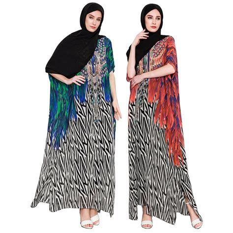 2018 Abaya Plus Size Chiffon Muslim Dress Flower Islamic Hijab Dress