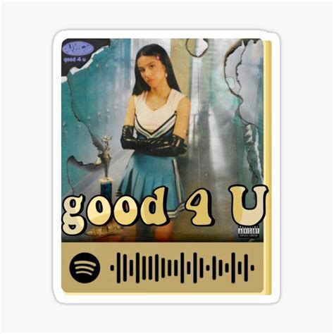 Good 4 U Olivia Rodrigo Spotify Code Sticker By Readyrichell In 2021