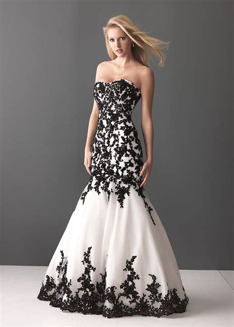 Cool White Wedding Dress With Black Lace Black Lace Wedding Black White Wedding Dress Black