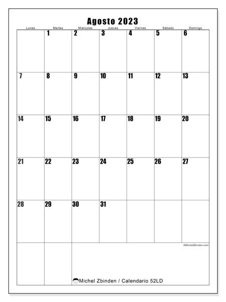 Calendario Agosto De 2023 Para Imprimir “53ld” Michel Zbinden Cr
