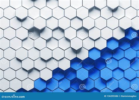White And Blue Hexagons Background Stock Illustration Illustration Of