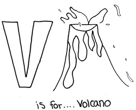 Letter V Is For Volcano Coloring Page Bulk Color Feuilles À Colorier