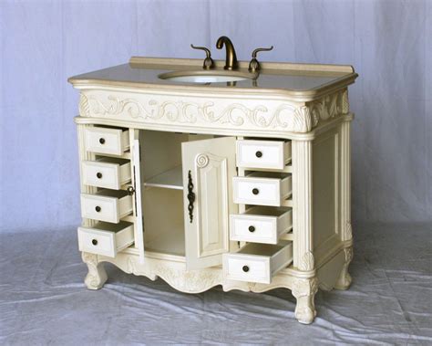 This is video three in the series of how to make a single sink bathroom vanity. 42" Adelina Antique Style Single Sink Bathroom Vanity in Antique White Finish with Beige Stone ...