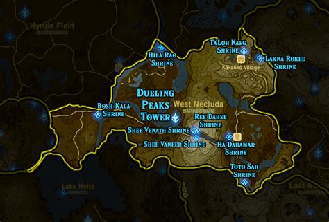 The Legend Of Zelda Breath Of The Wild Shrine Map