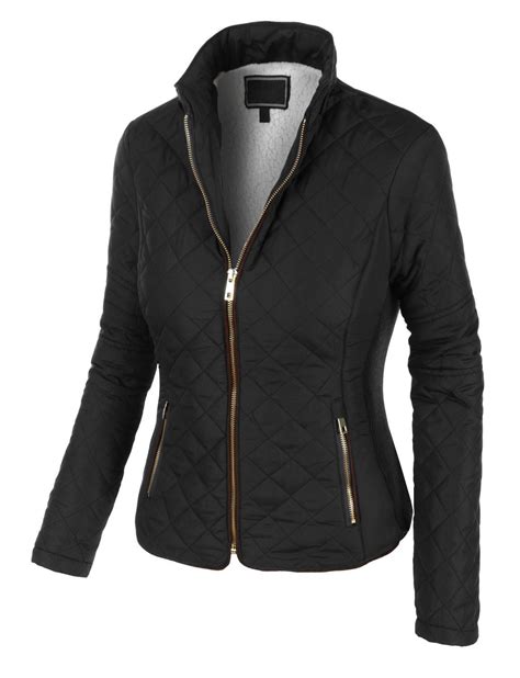 Le3no Womens Lightweight Quilted Puffer Zip Up Jacket With Pockets