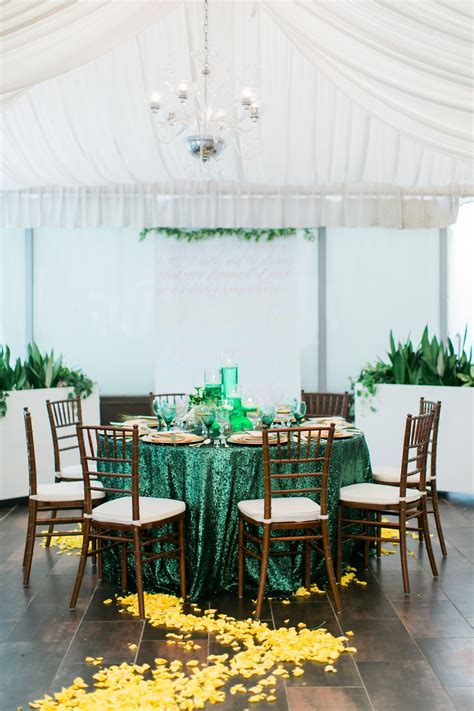 Reception Table For Wizard Of Oz Theme Wedding Emerald City Green