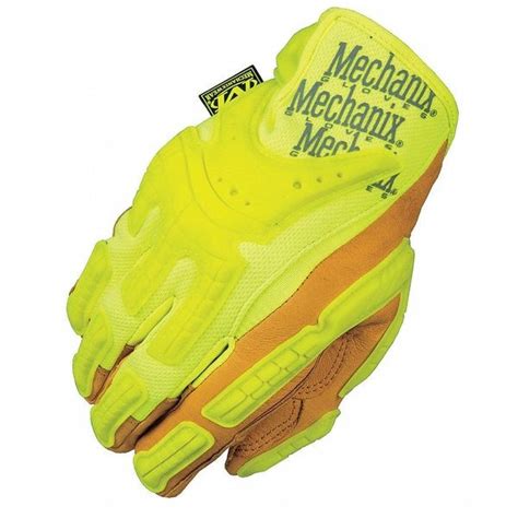 Mechanix Wear Hi Vis Mechanics Gloves L Yellow Synthetic Leather