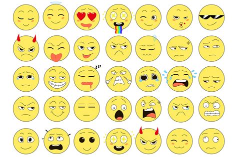 Set Of 35 Emoticons