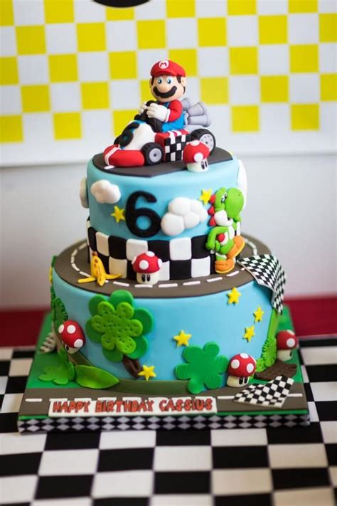 Coolest mario kart wii birthday cake. A Boy's Mario Kart Birthday Party | Mario birthday cake ...