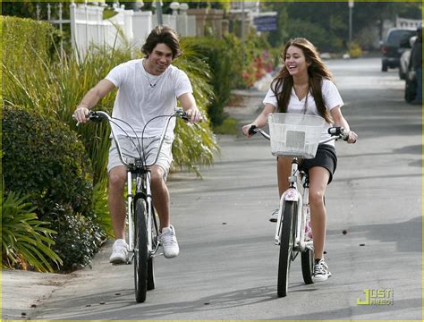 Full Sized Photo Of Miley Cyrus Justin Gaston Bike Ride Miley Cyrus Justin Gaston
