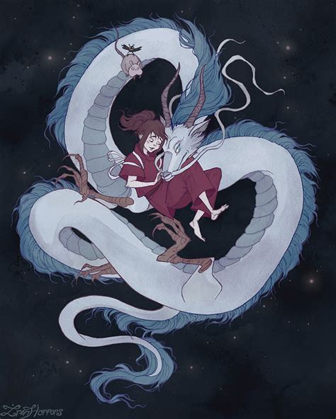 I Choose Spirited Away For My Next Artwork Here Is Chihiro And Haku Which Miyazaki Fan Art You