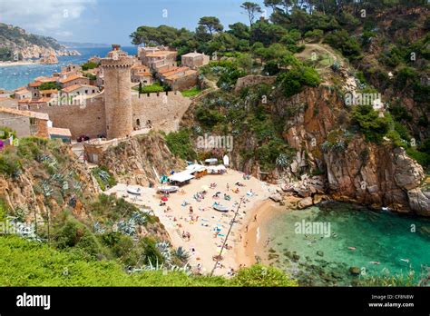Spain Europe Girona Province Costa Brava Coast Tossa De Mar Beach