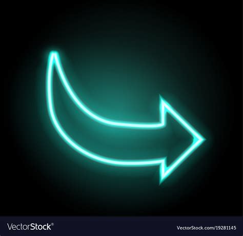Neon Glowing Arrow Pointer Set On Dark Background Vector Image