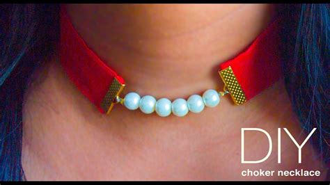 How To Make A Choker Necklace Diy Pearl Choker Beads Art Youtube