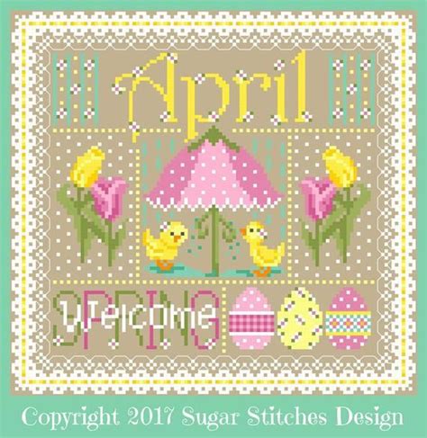 Check spelling or type a new query. April Monthly Sampler Cross Stitch Chart PDF in 2020 ...
