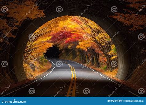 Rerolling Maple Leaf Tunnel Travel During The Autumn Leaves Change