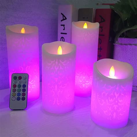 Lellen Remote Control Color Changing Led Candle Real Wax Scented Bougie