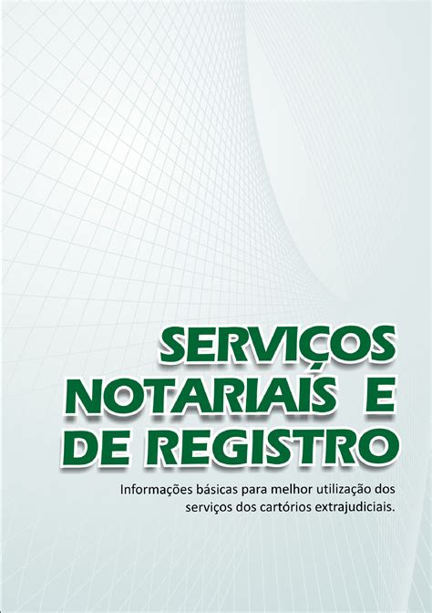Cartilha De Serviços Notarias E De Registro ServiÇos Notariais E De