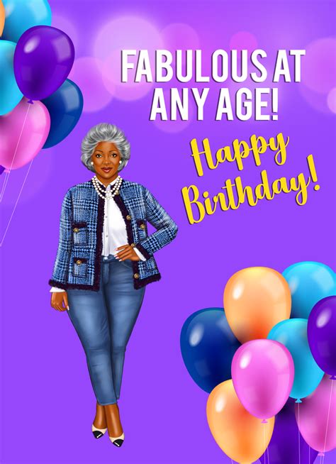 Fabulous At Any Age Happy Birthday Woman Happy Birthday Black Happy