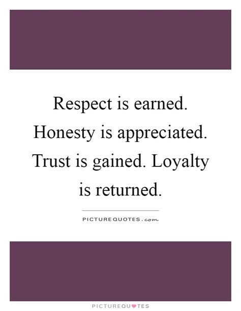 Respect Is Earned Honesty Is Appreciated Trust Is Gained