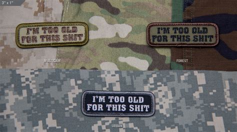 Colonel Mustard Too Old Emb Morale Patch Multicam