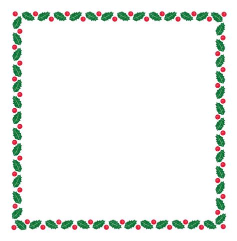 Premium Vector Holly Christmas Border With Green Leaves And Red