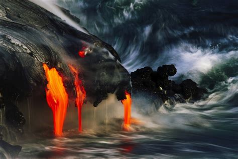 Online Crop Lava Flowing On Body Of Water Lava Volcano Sea Hawaii