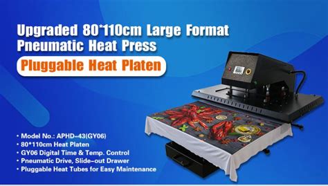 Aphd 43gy06 Pneumatic Large Format Heat Press With Pluggable Heat