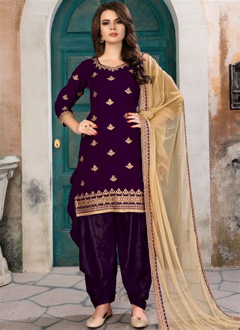 Buy Online Velvet Punjabi Suit 81467 Punjabi Suits