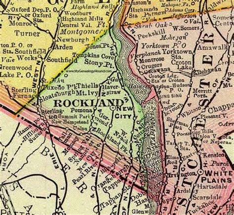 Rockland County New York 1897 Map Rand Mcnally New City Stony Point Thiells Haverstraw