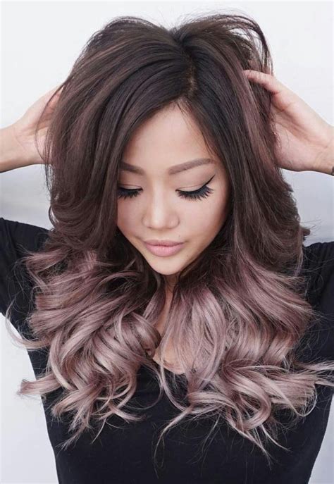 Rose Gold Balayage Ombre On Brunette Hair Ombre Hair Blonde Hair