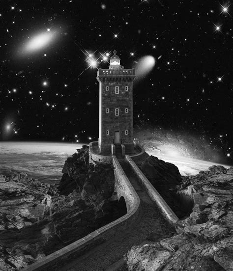 Collage Art Lonely Lighthouse On Behance