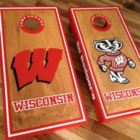 Wisconsin Badgers Custom Cornhole Board Set Wisconsin Badgers