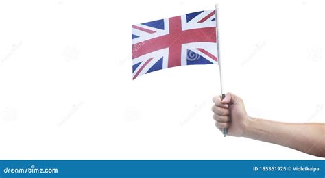 Hand Holding English Flag Flag In Hand Stock Image Image Of Holding