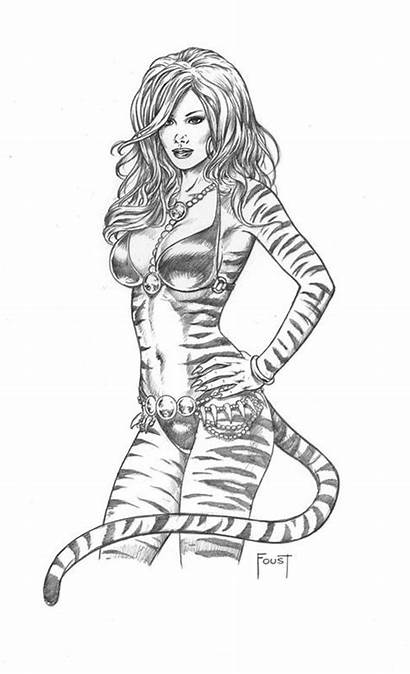 Coloring Marvel Foust Mitch Tigra Female Adult