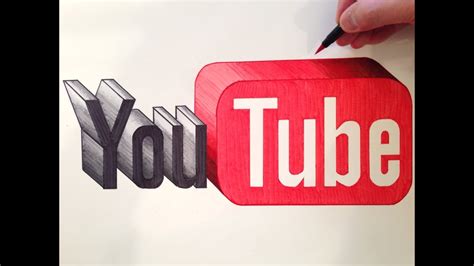 How To Draw The Youtube Logo In 3d Youtube