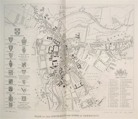 Antique Map Of Cambridge Cambridge