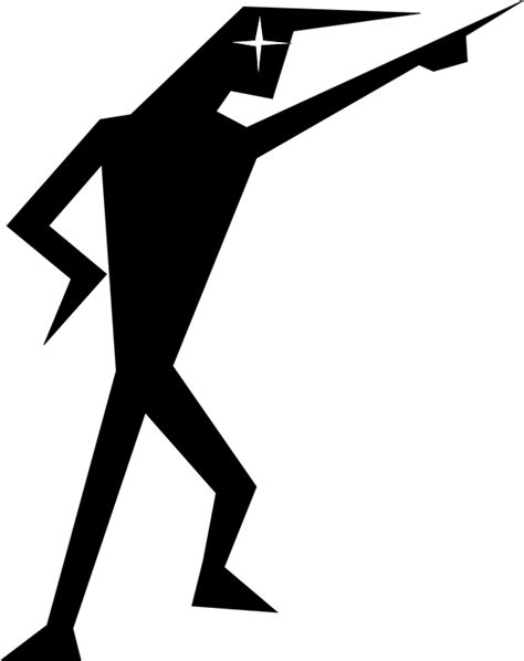 Man Silhouette Pointing Stick Free Vector Graphic On Pixabay